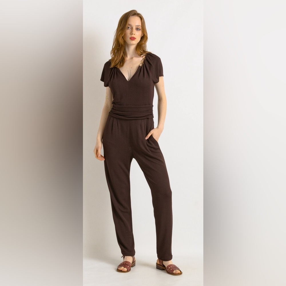 Vintage ESCADA mocha brown jumpsuit in excellent condition